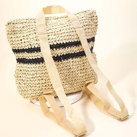 NWT Pacific Coast Striped Raffia Retreat Backpack - Picture 8 of 9